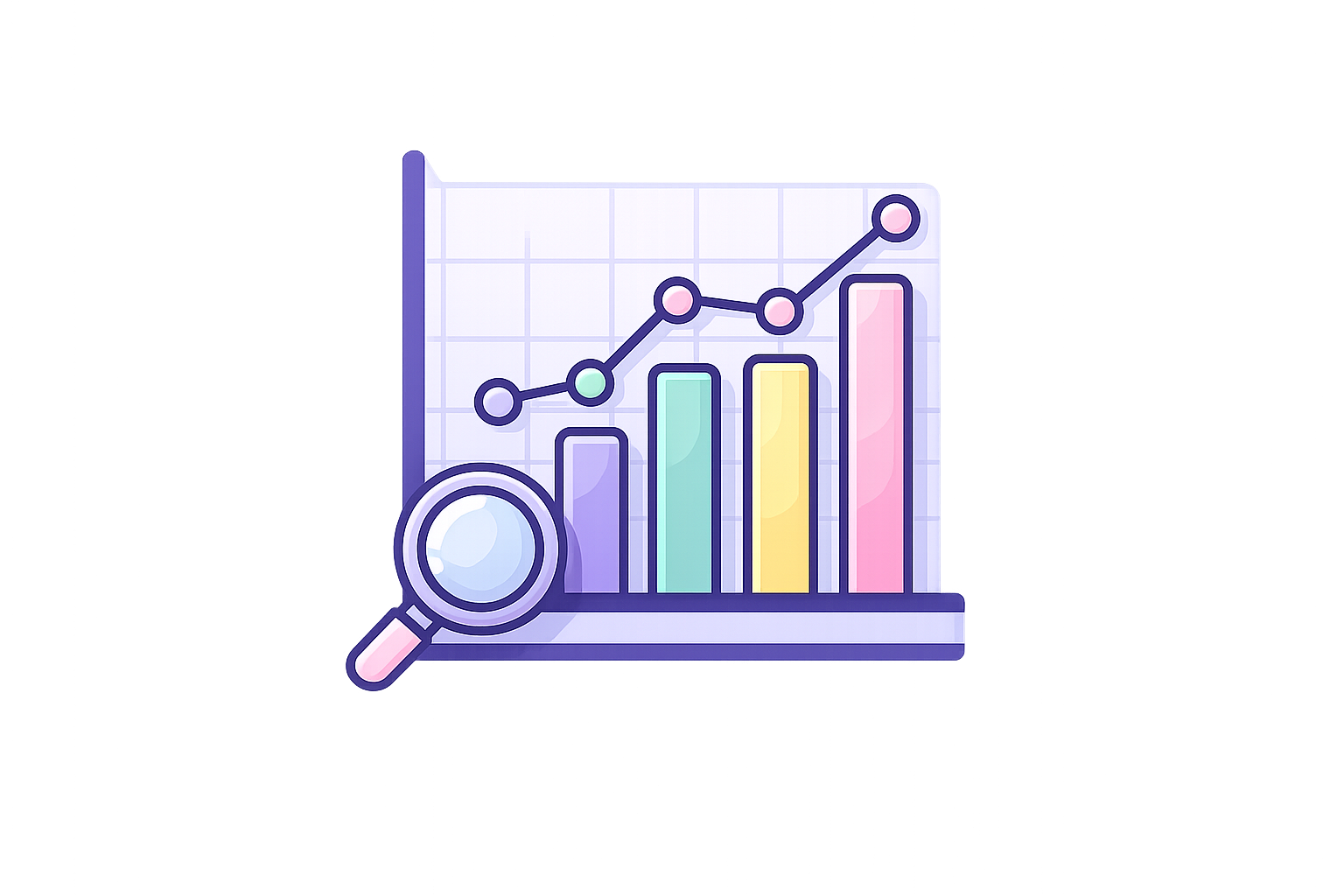 Ilustração de gráfico e análise